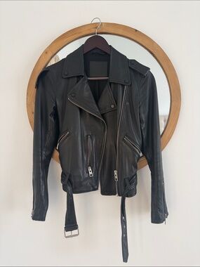 All Saints Black Leather Biker Jacket